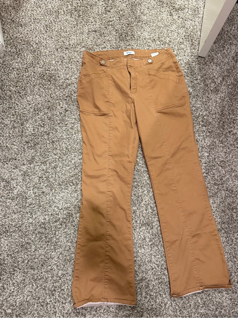 Kensie Boot-Cut Flare Pants in Camel